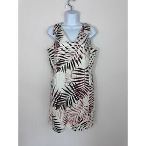 Antonio Melani Tropical Palm Leaf Print Dress with Pockets | Size 12